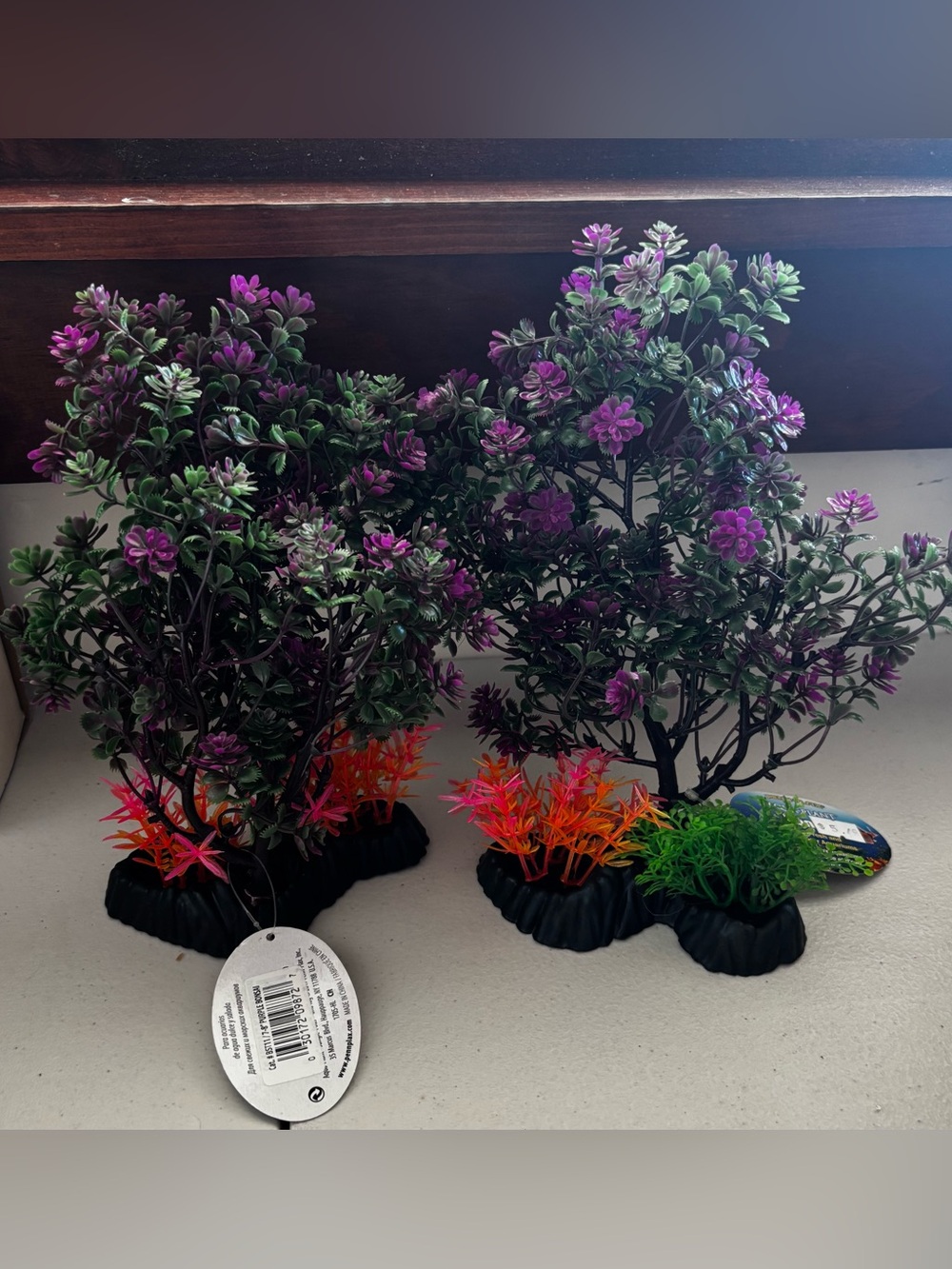 Penn-Plax Aqua-Plant Purple 7-8” Fake Bonsai Fish Tank Decor